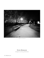 empty park path at night street photography