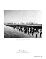 old pier pilings and the skyline architecture photography