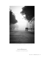 foggy street couple street photography
