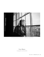 high rise window reflection portrait photography