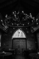 Chandelier and Arched Door