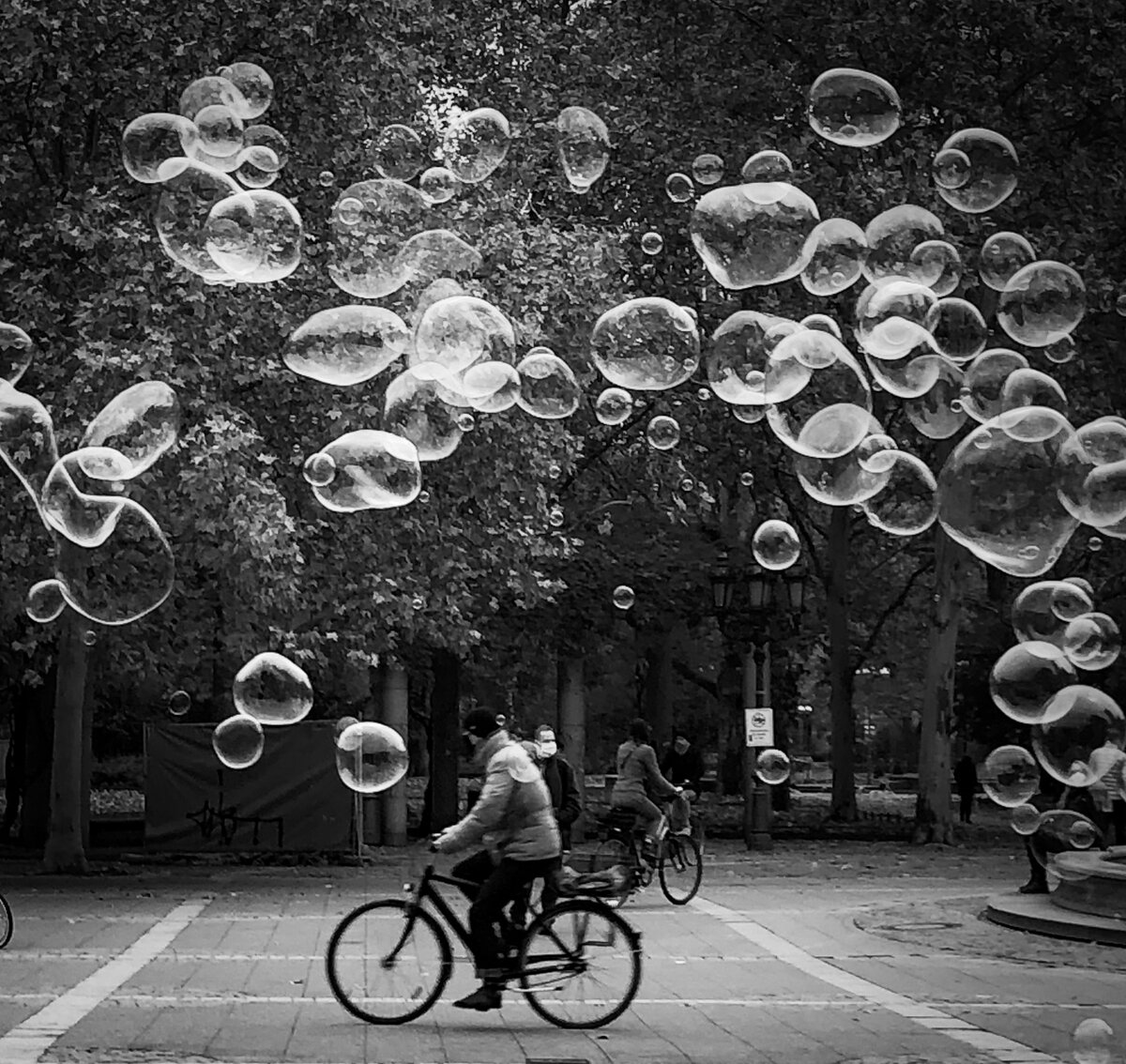 Bubbles Over the Bike Path