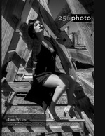 poised on the beams portrait photography