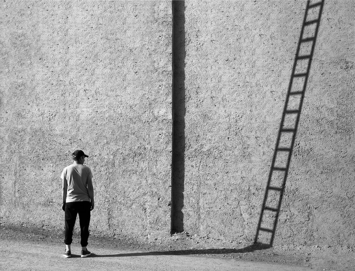 Shadow Ladder on the Wall