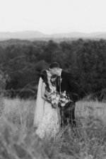 Wedding Kiss in the Field